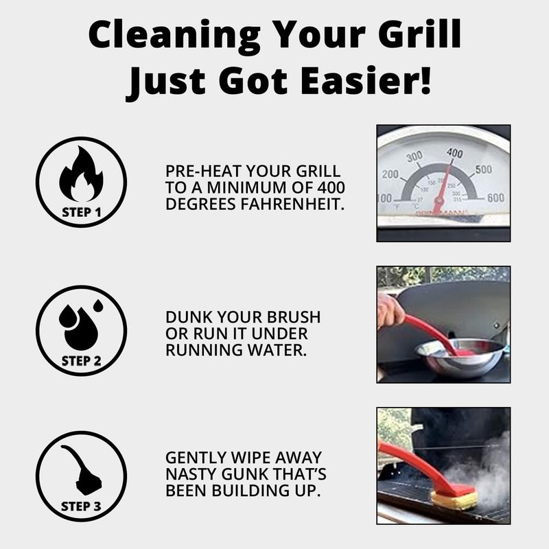 Grill Rescue BBQ Replaceable Scraper Cleaning Head  Bristle Free - Durable and Unique Scraper Tools for Cast Iron or Stainless-Steel Grates  Barbecue Cleaner (Non Scraper Brush) - Image 3